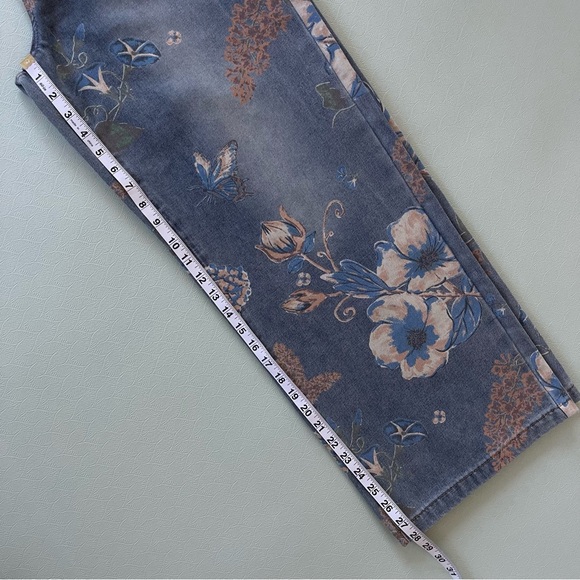 Wide Leg Flower Print Boyfriend Jeans Sz 30 - Picture 10 of 12